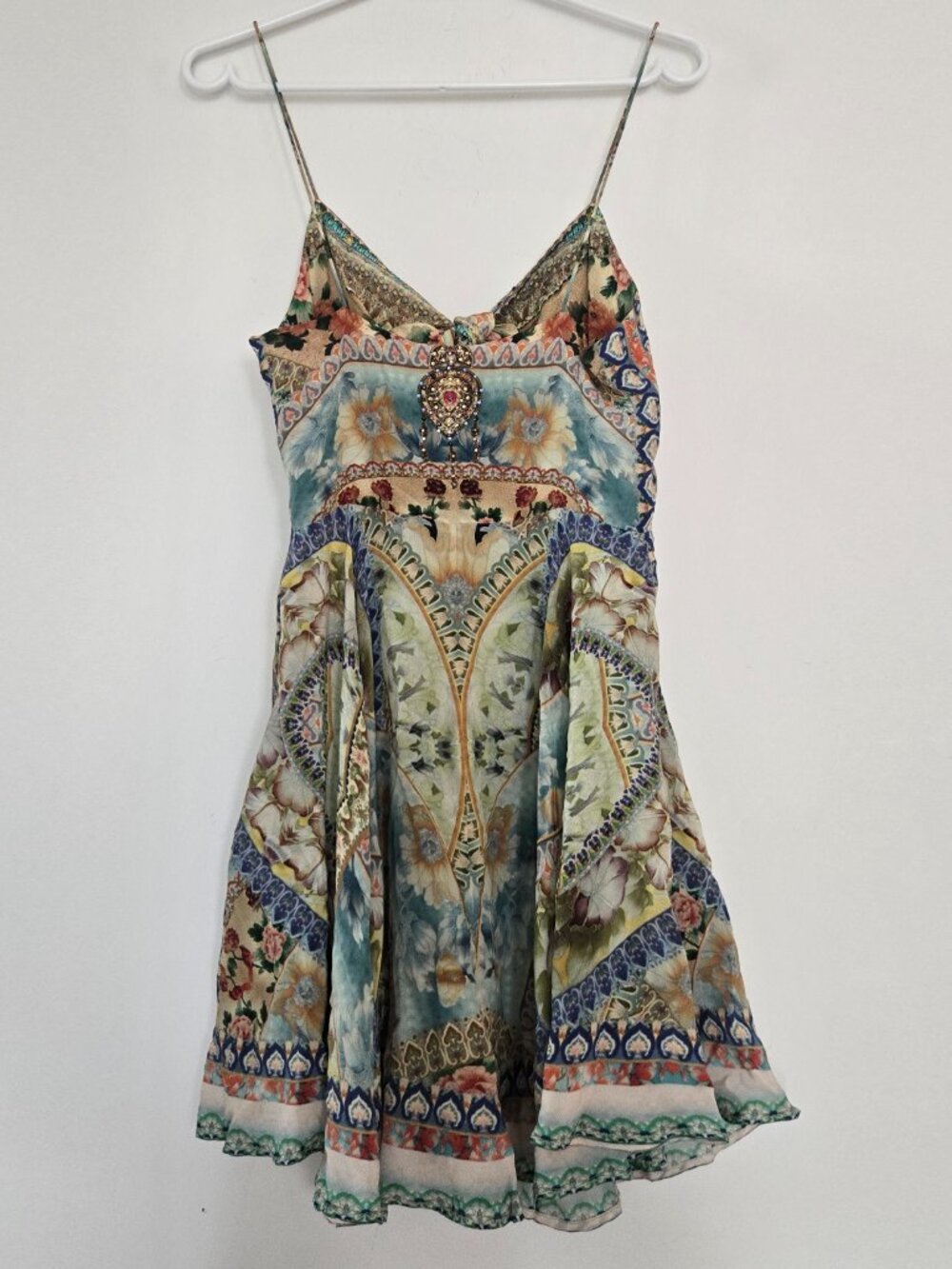 Camilla Sign Of Peace Short Dress With Tie Front Size 10 Small - Picture 4 of 14